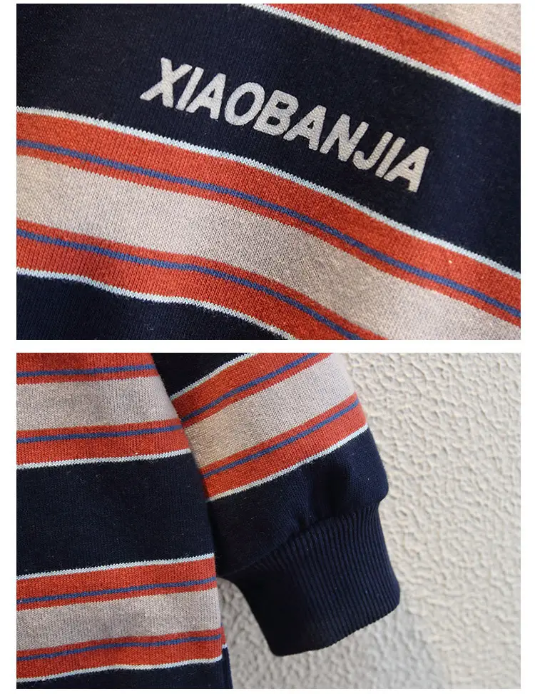Boys Striped Hoodie Set Cotton Red Blue White — feature 13
