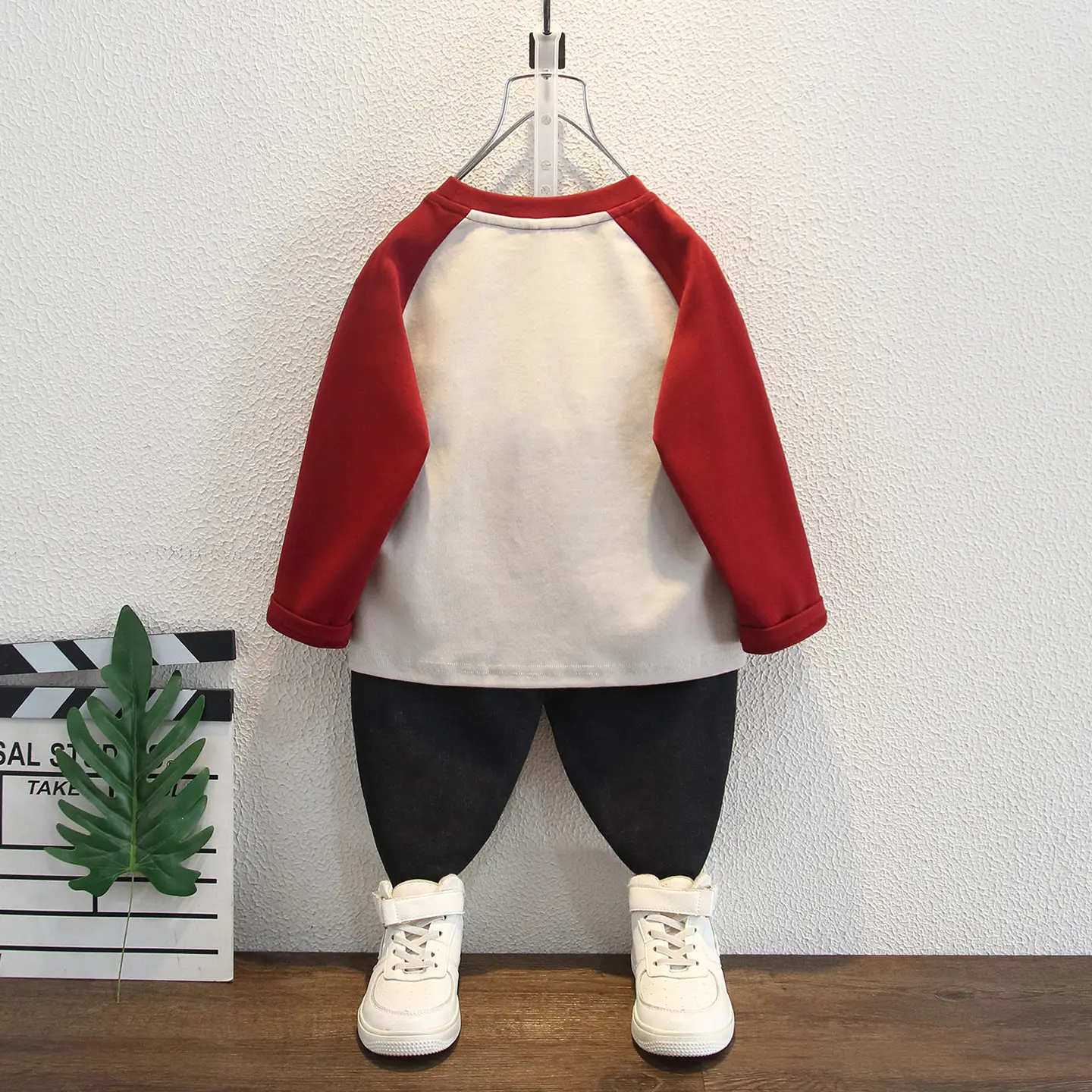 Boys Long Sleeve T-Shirt Red White Kids 2025 - Image 3