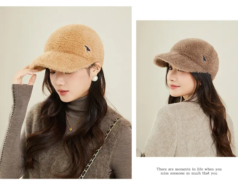 New Korean Style Plush Baseball Cap Women Winter Cycling Travel — feature 10