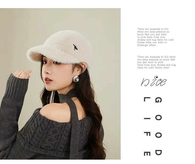 New Korean Style Plush Baseball Cap Women Winter Cycling Travel — feature 15