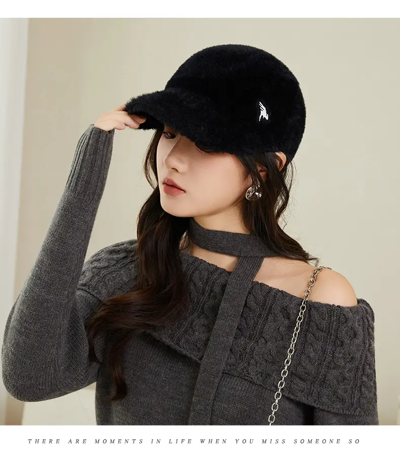 New Korean Style Plush Baseball Cap Women Winter Cycling Travel — feature 16