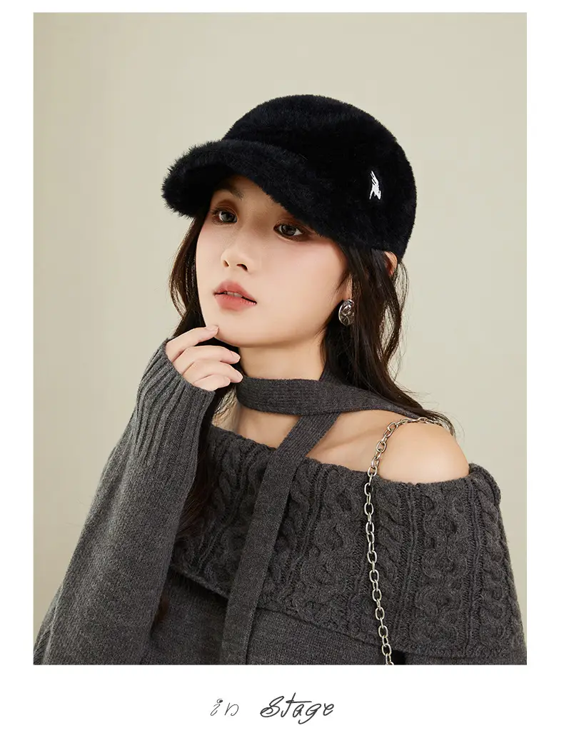 New Korean Style Plush Baseball Cap Women Winter Cycling Travel — feature 17
