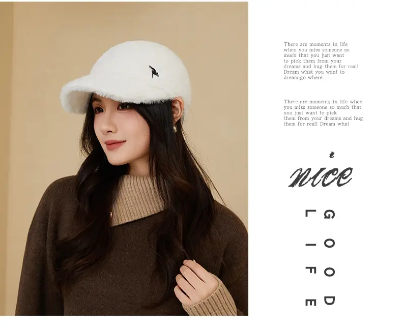 New Korean Style Plush Baseball Cap Women Winter Cycling Travel — feature 20