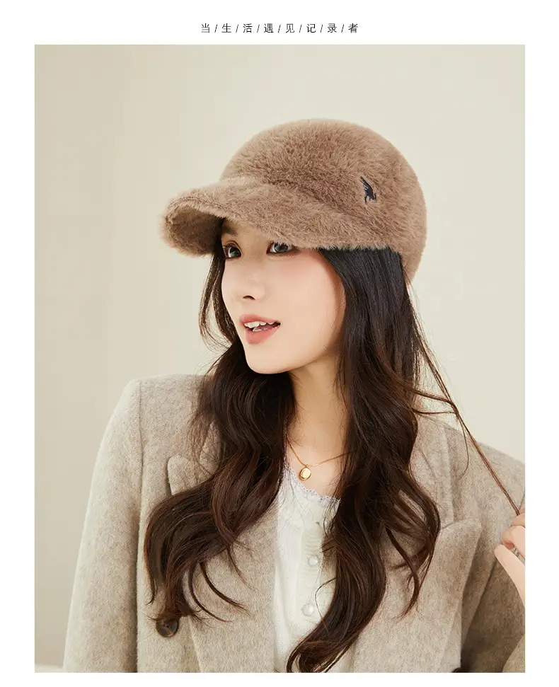 New Korean Style Plush Baseball Cap Women Winter Cycling Travel — feature 9