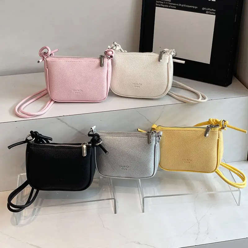 Yellow Korean Style Crossbody Bag with Zipper Closure