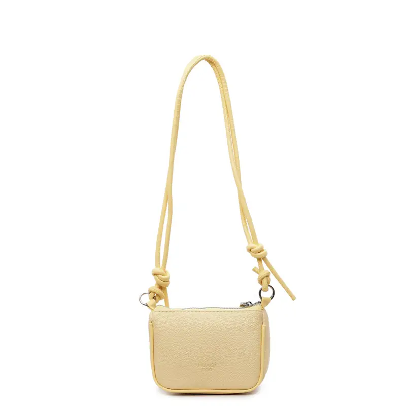 Yellow Korean Style Crossbody Bag with Zipper Closure