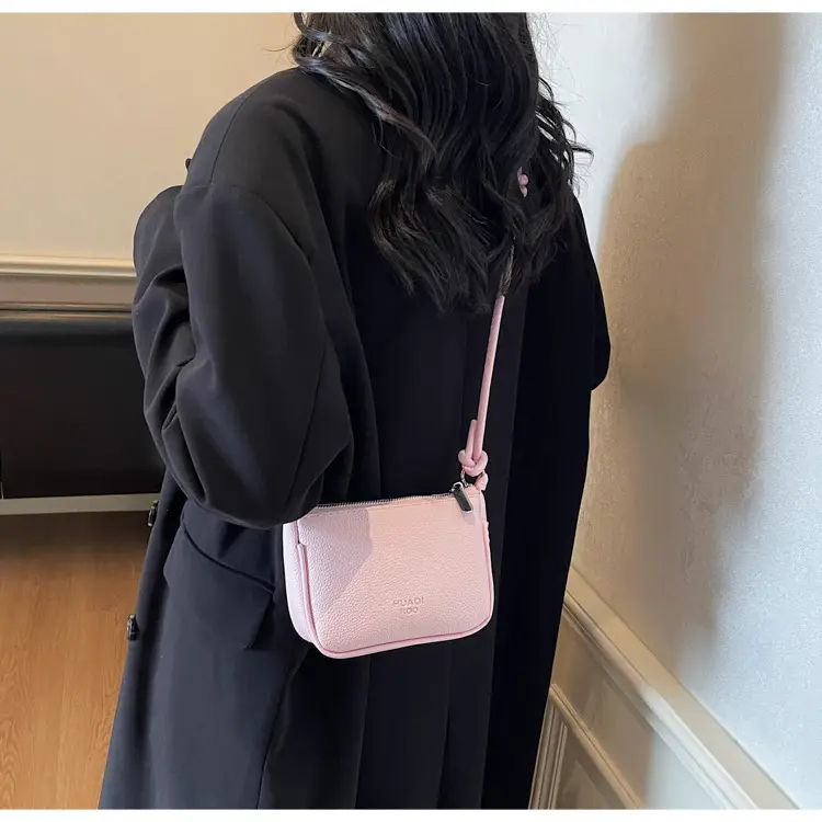 Yellow Korean Style Crossbody Bag with Zipper Closure — feature 12
