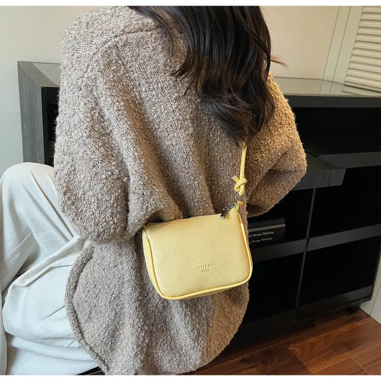 Yellow Korean Style Crossbody Bag with Zipper Closure — feature 15