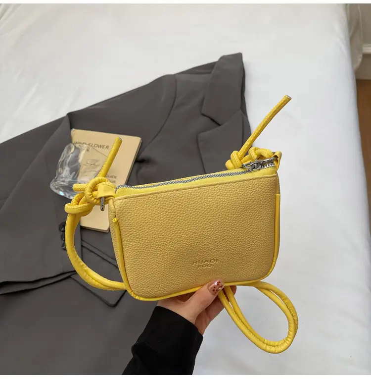 Yellow Korean Style Crossbody Bag with Zipper Closure — feature 27