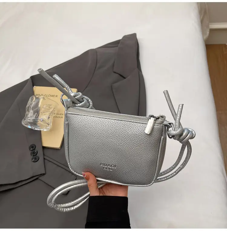 Yellow Korean Style Crossbody Bag with Zipper Closure