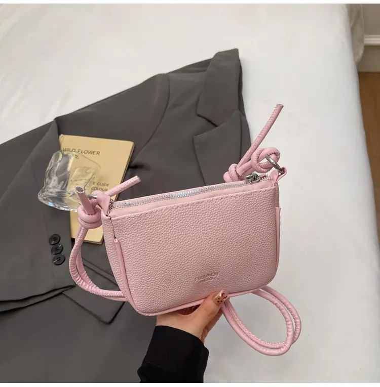 Yellow Korean Style Crossbody Bag with Zipper Closure