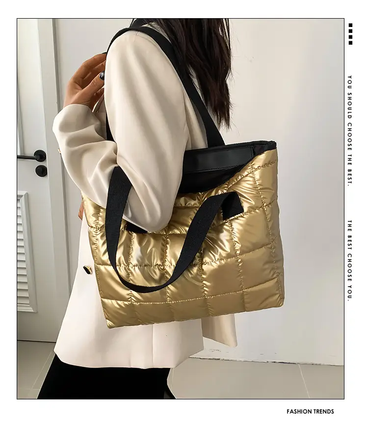 Women's Silver Puffer Tote Bag 2026 Summer — feature 1
