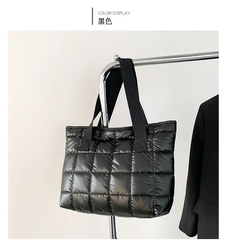Women's Silver Puffer Tote Bag 2026 Summer — feature 11
