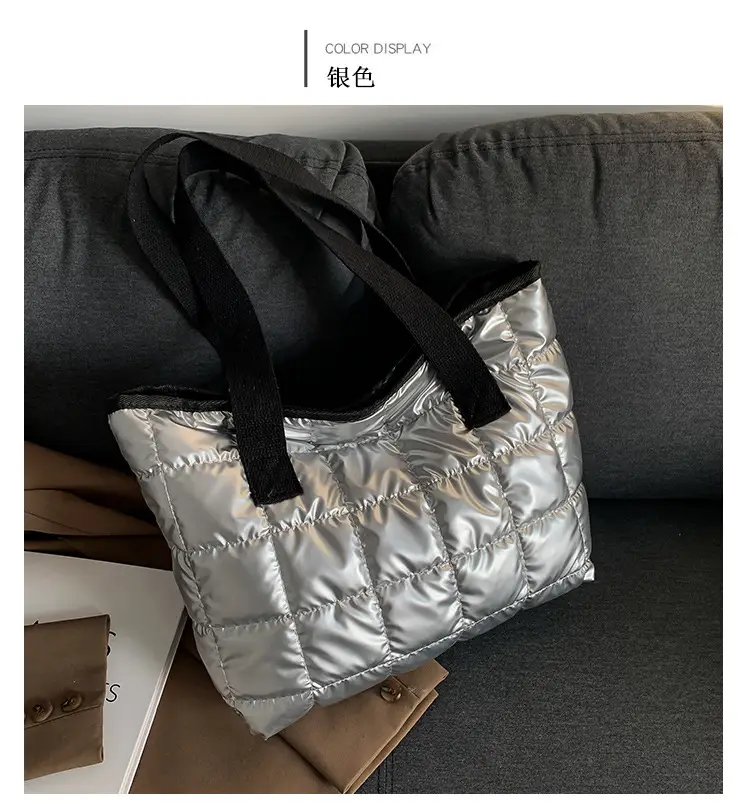 Women's Silver Puffer Tote Bag 2026 Summer — feature 12
