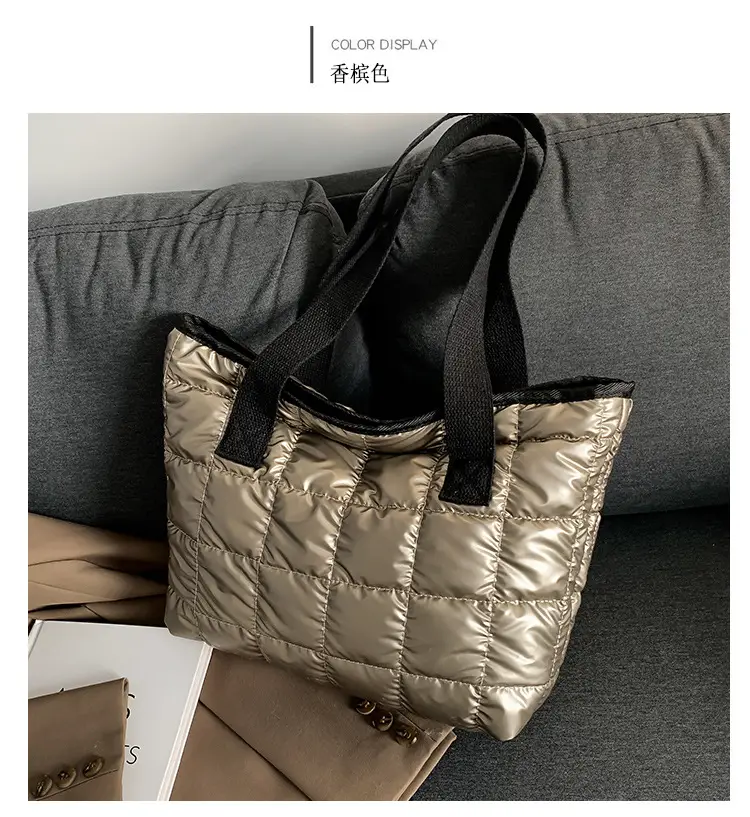 Women's Silver Puffer Tote Bag 2026 Summer — feature 13