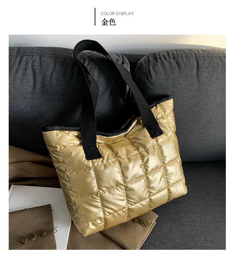 Women's Silver Puffer Tote Bag 2026 Summer — feature 16