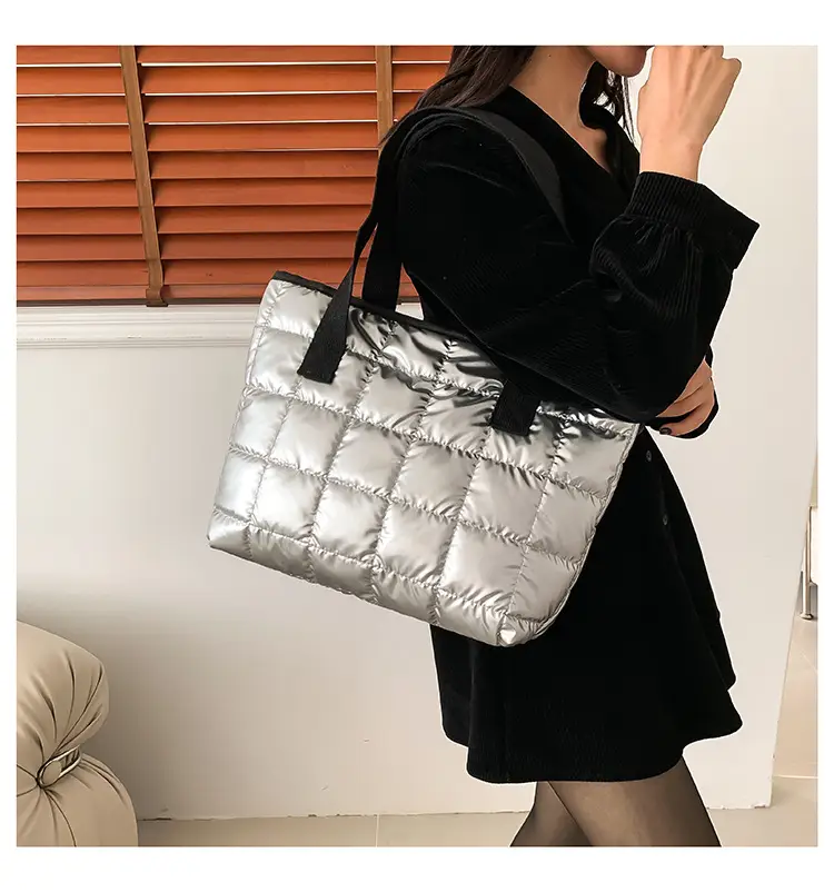 Women's Silver Puffer Tote Bag 2026 Summer — feature 19