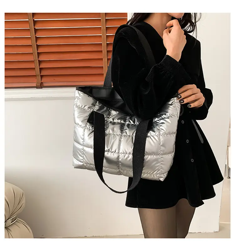 Women's Silver Puffer Tote Bag 2026 Summer — feature 29