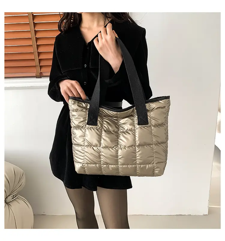 Women's Silver Puffer Tote Bag 2026 Summer — feature 32
