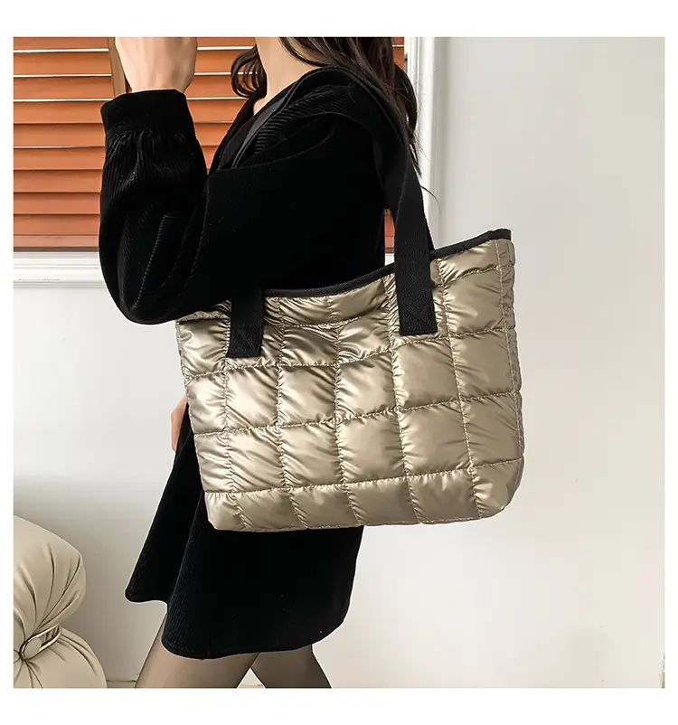 Women's Silver Puffer Tote Bag 2026 Summer — feature 33