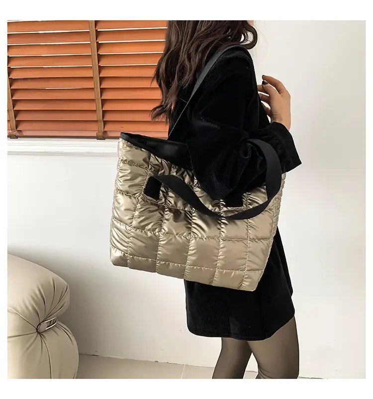 Women's Silver Puffer Tote Bag 2026 Summer — feature 36