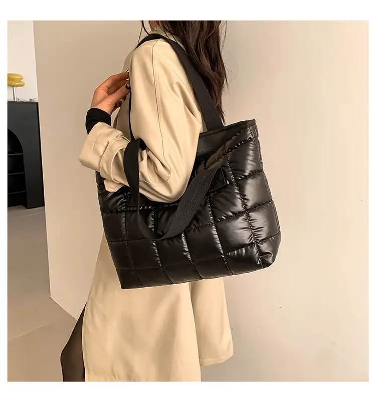 Women's Silver Puffer Tote Bag 2026 Summer — feature 41