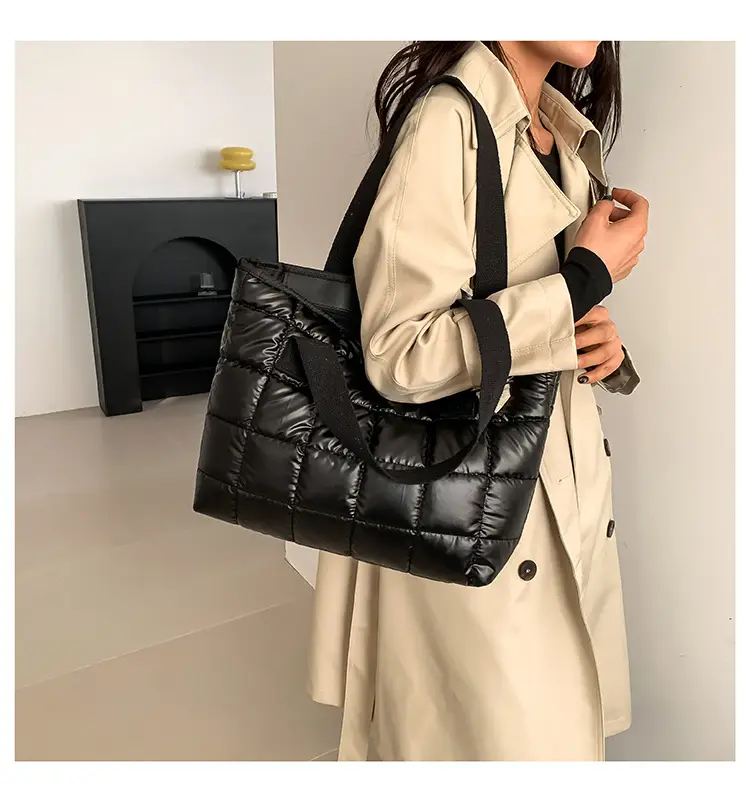 Women's Silver Puffer Tote Bag 2026 Summer — feature 42