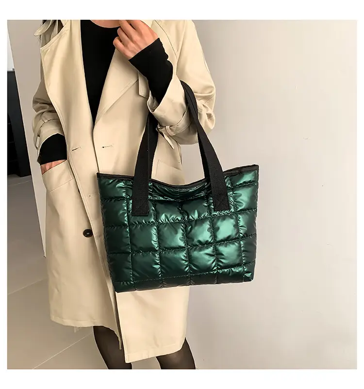 Women's Silver Puffer Tote Bag 2026 Summer — feature 43