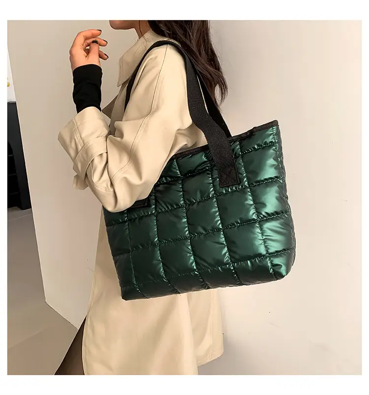 Women's Silver Puffer Tote Bag 2026 Summer — feature 44