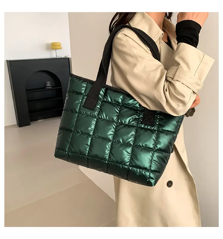 Women's Silver Puffer Tote Bag 2026 Summer — feature 45