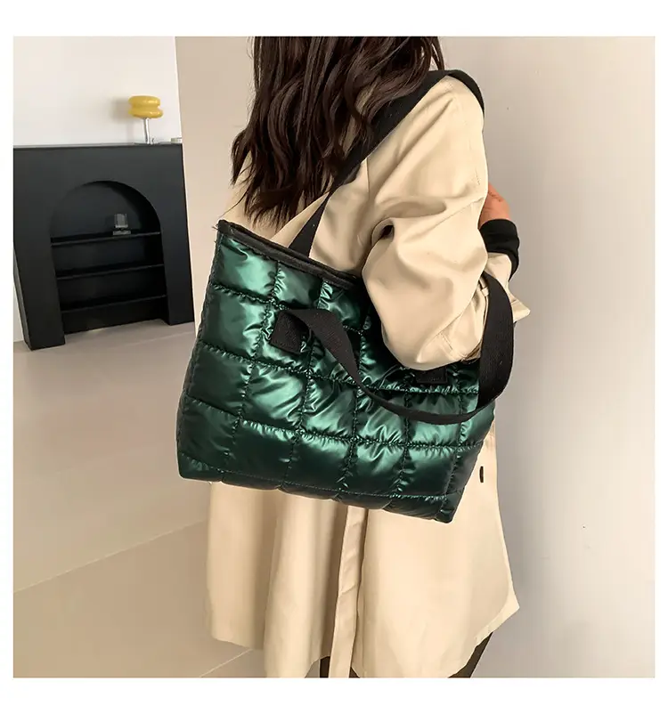 Women's Silver Puffer Tote Bag 2026 Summer — feature 46