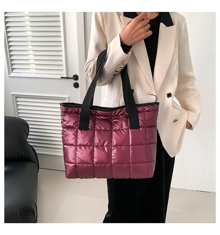 Women's Silver Puffer Tote Bag 2026 Summer — feature 49