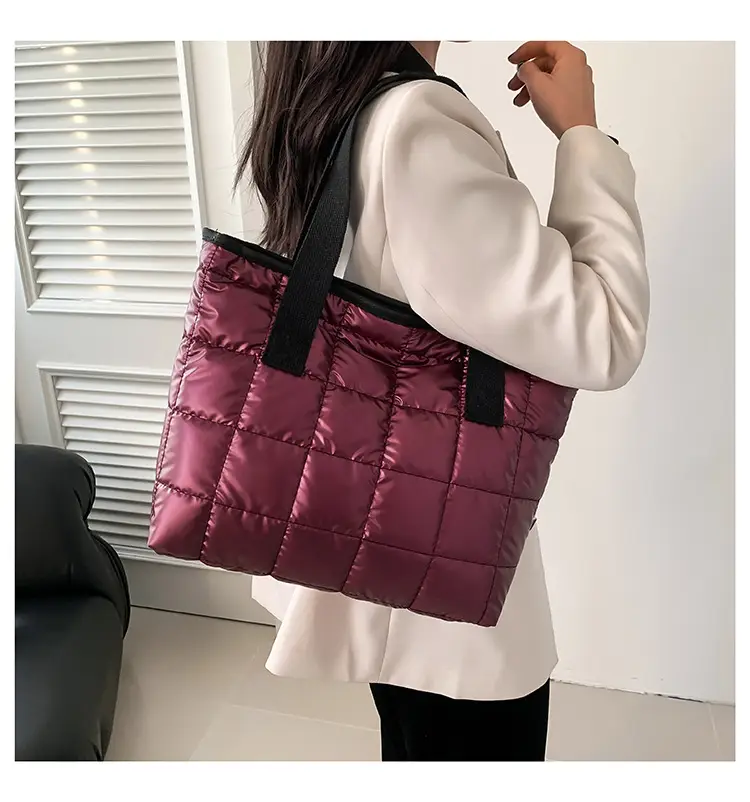 Women's Silver Puffer Tote Bag 2026 Summer — feature 50