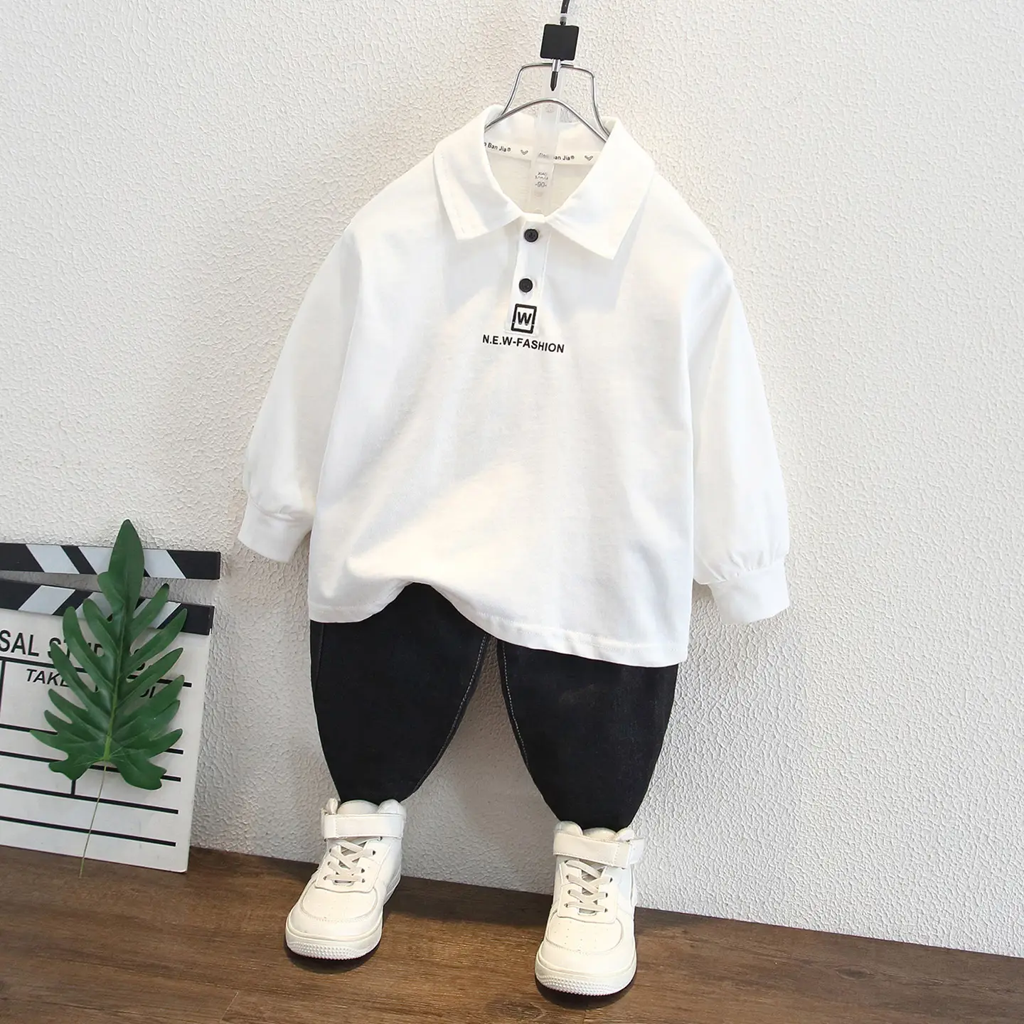 Boys Long Sleeve White Polo Shirt Kids 2025 - Image 4