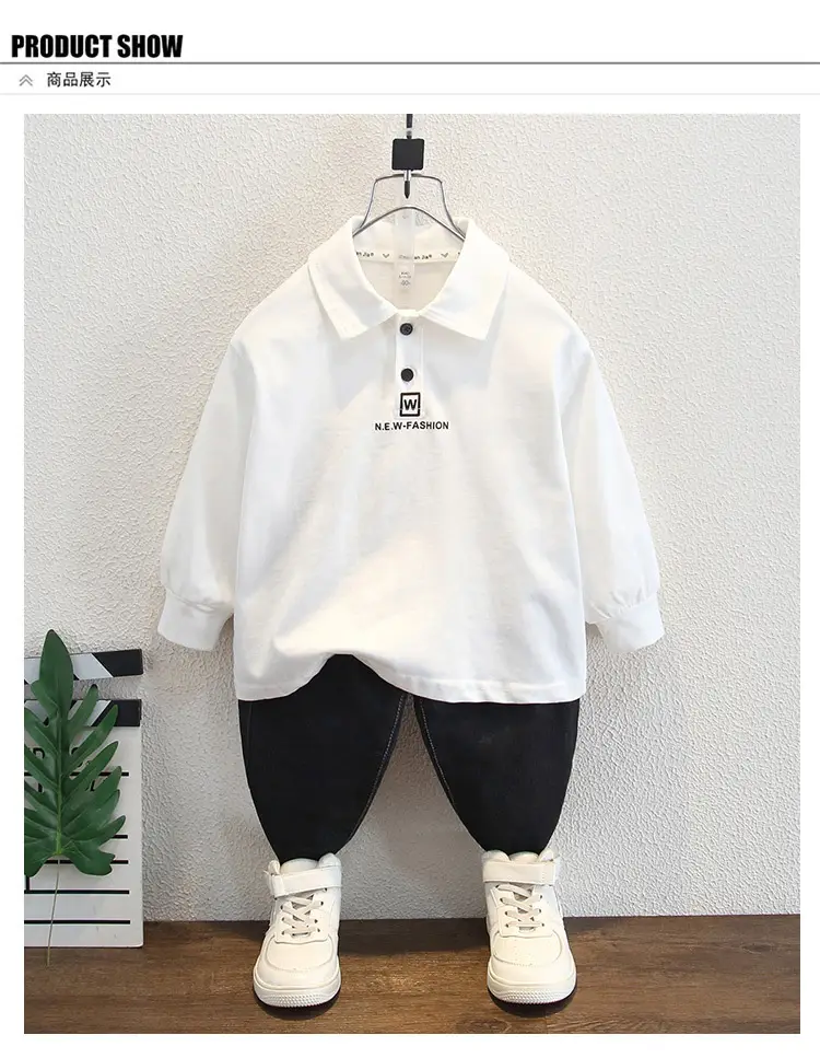 Boys Long Sleeve White Polo Shirt Kids 2025 — feature 6