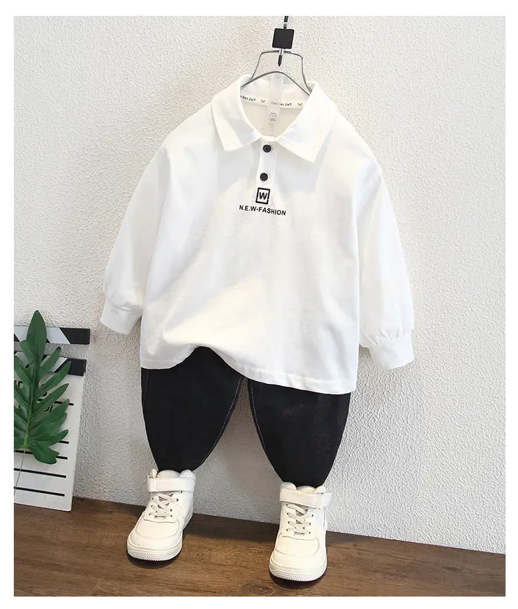 Boys Long Sleeve White Polo Shirt Kids 2025 — feature 7