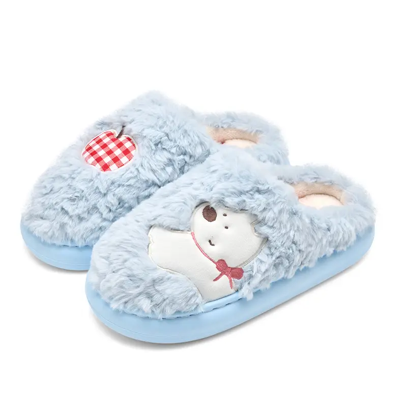 Cute Cartoon Cotton Slippers Women Winter Warm
