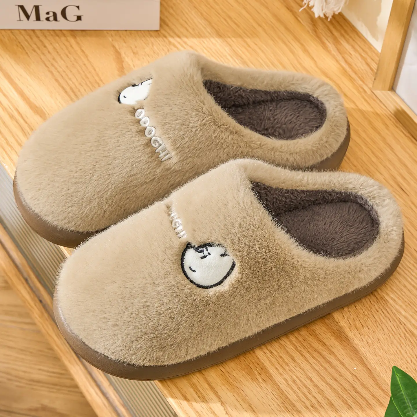 Cute Cartoon Cotton Slippers Women Winter Warm