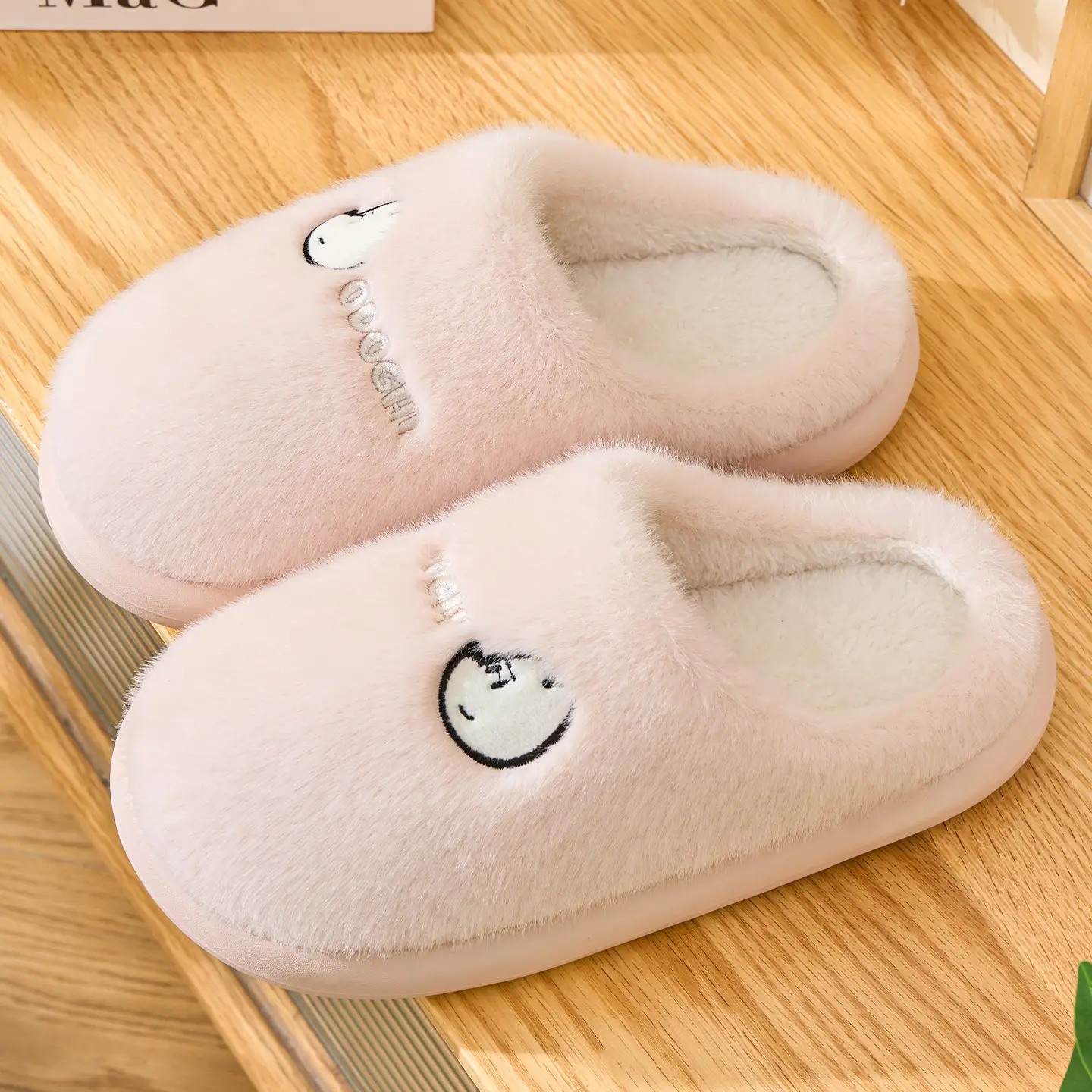 Cute Cartoon Cotton Slippers Women Winter Warm