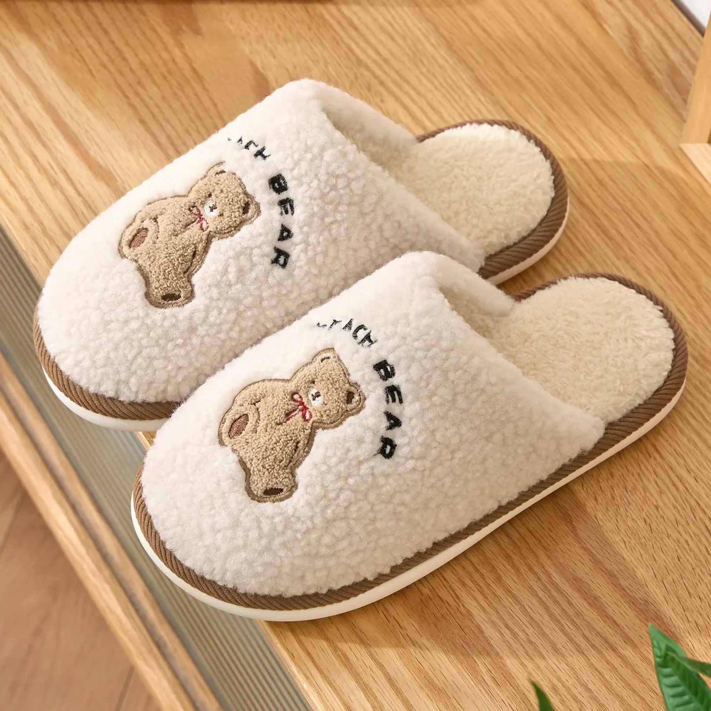 Cute Cartoon Cotton Slippers Women Winter Warm