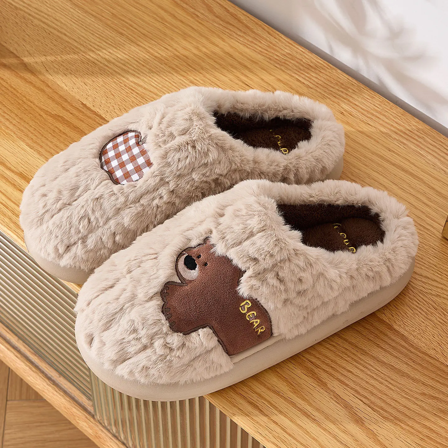 Cute Cartoon Cotton Slippers Women Winter Warm