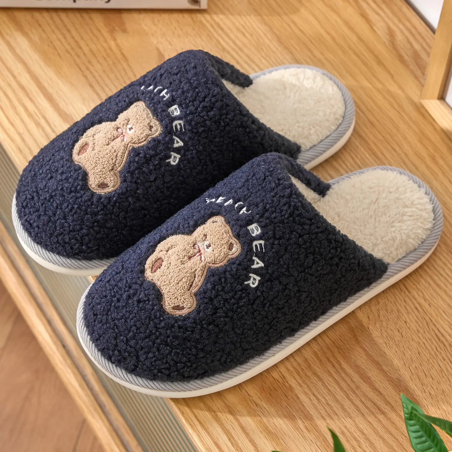 Cute Cartoon Cotton Slippers Women Winter Warm