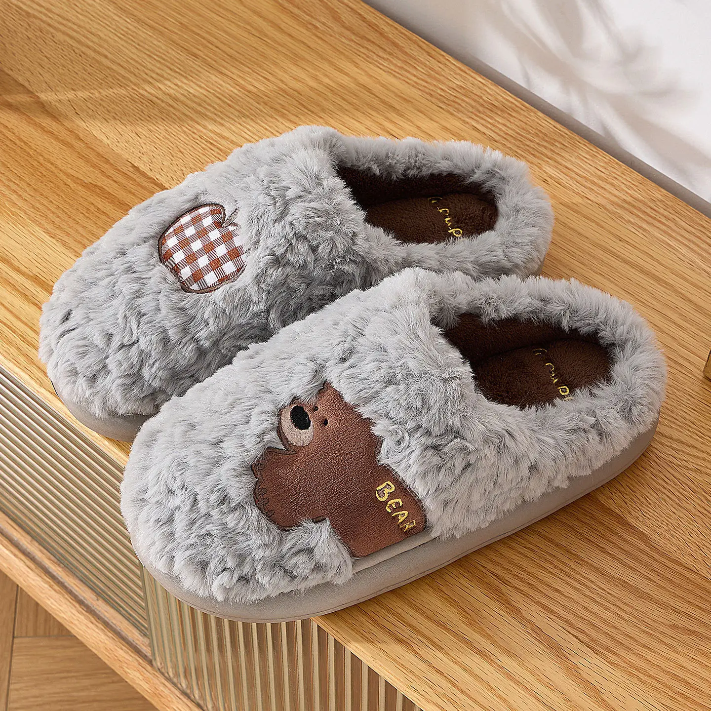 Cute Cartoon Cotton Slippers Women Winter Warm