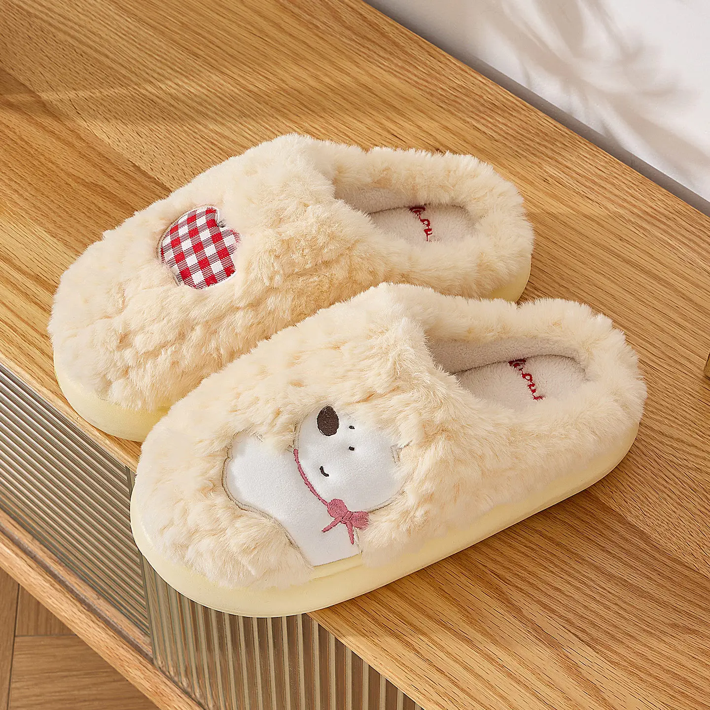 Cute Cartoon Cotton Slippers Women Winter Warm