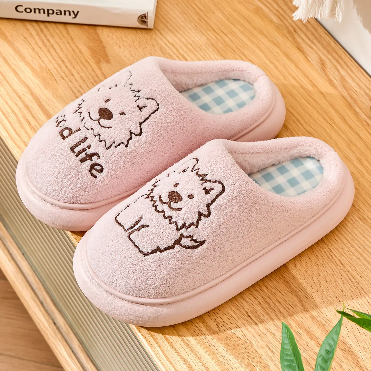 Cute Cartoon Cotton Slippers Women Winter Warm
