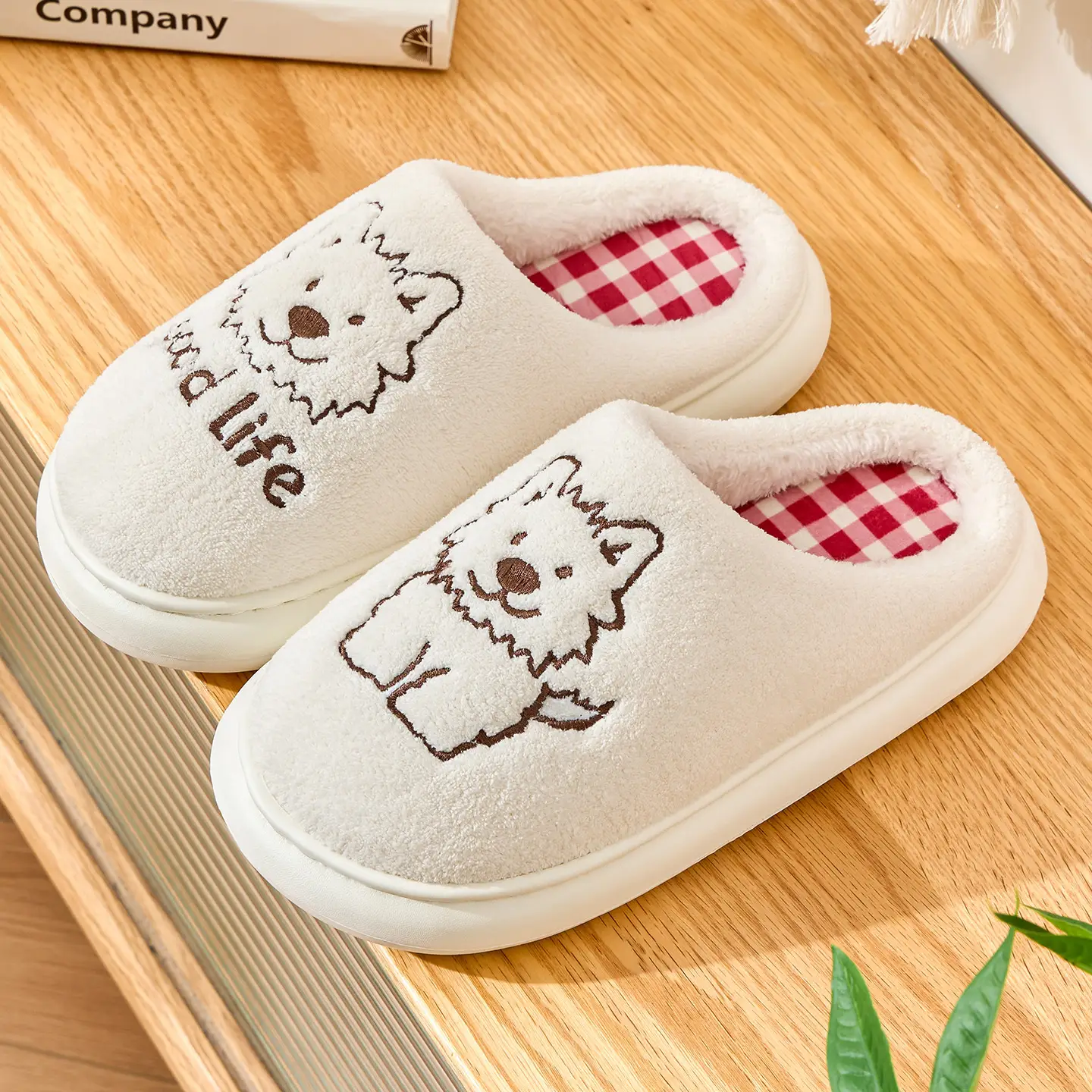 Cute Cartoon Cotton Slippers Women Winter Warm