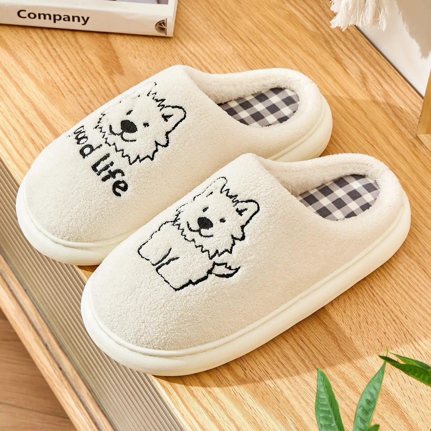 Cute Cartoon Cotton Slippers Women Winter Warm