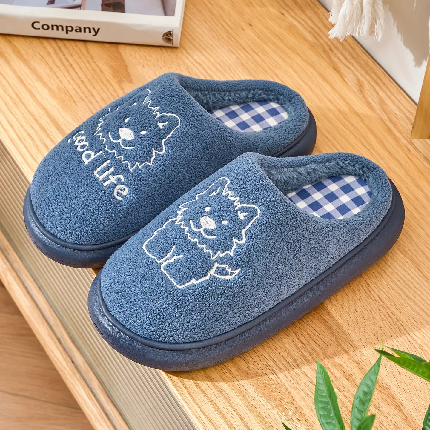 Cute Cartoon Cotton Slippers Women Winter Warm