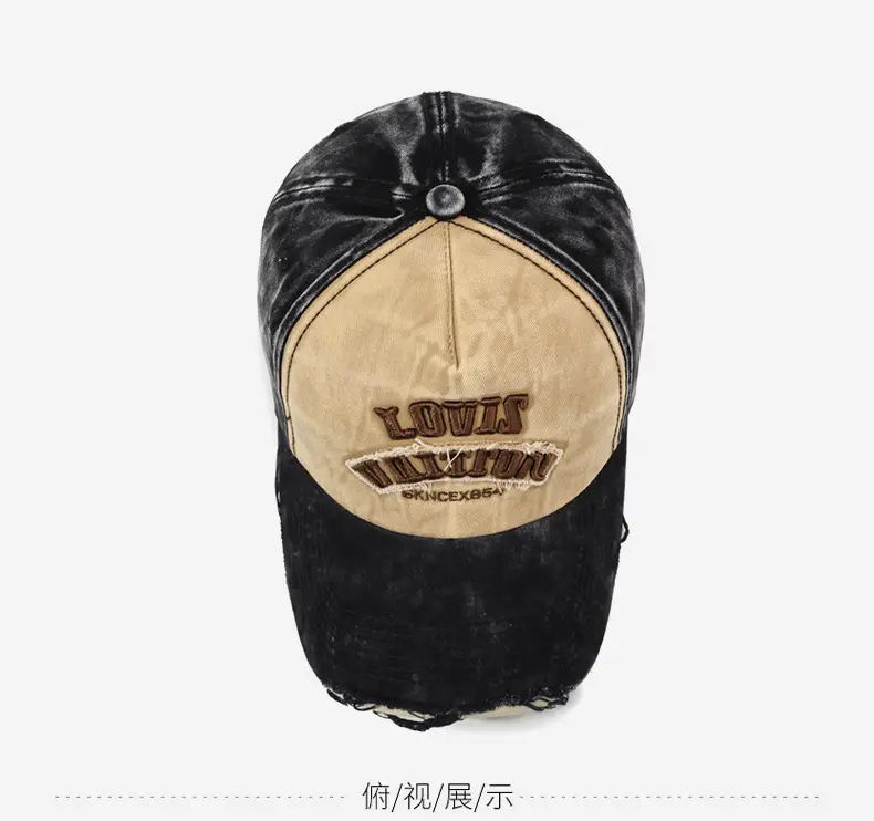 Louis Walton Men's Washed Cloth Baseball Cap Maroon Blue — feature 12