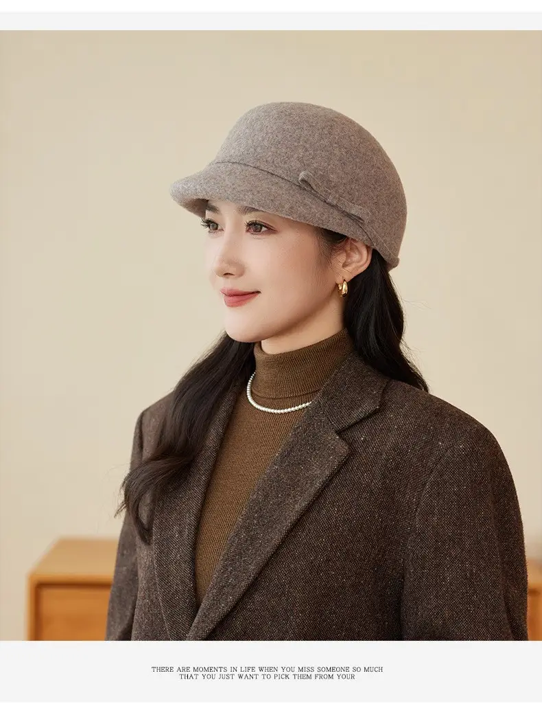 Women Wool Hat Red Black Winter Elegant Retro — feature 10